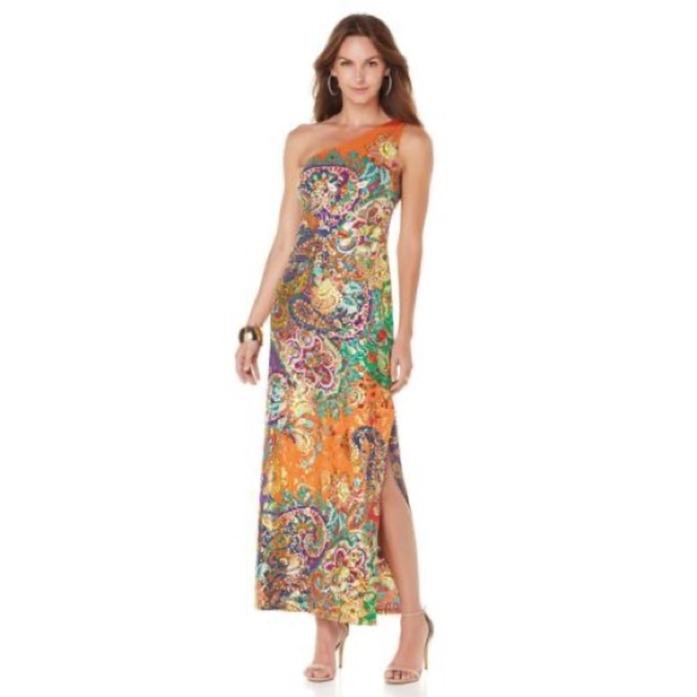 Tiana B. Printed OneShoulder Dress